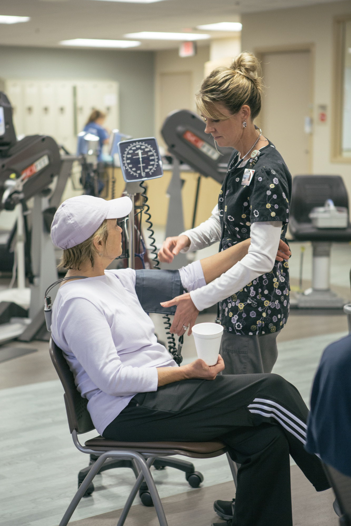 A patient and physical therapist